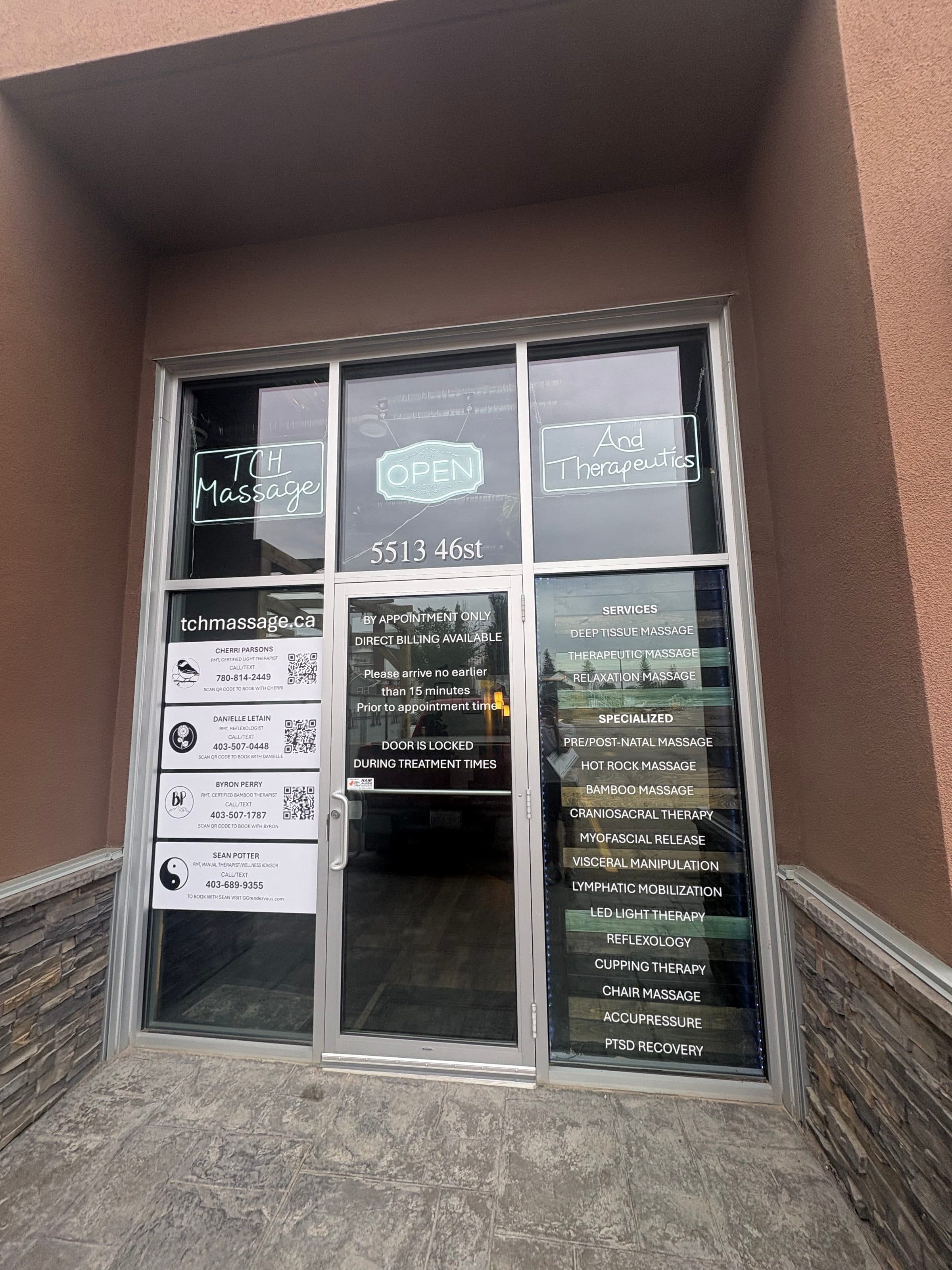 The TCH Massage & Therapeutics storefront in Olds